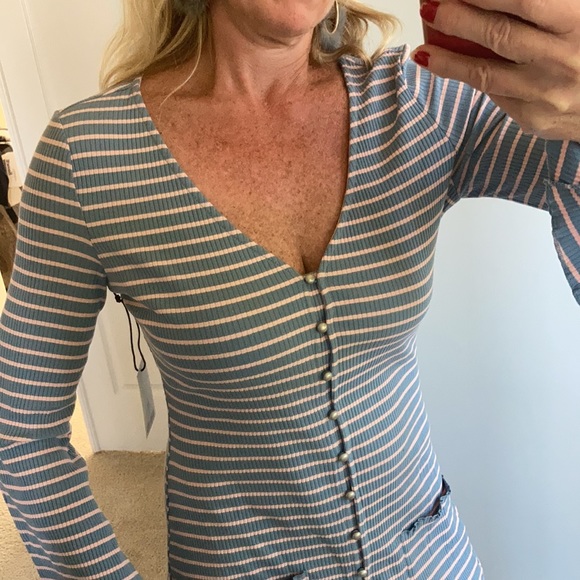 Blue & Pink Stripe Mini Dress - Picture 9 of 11